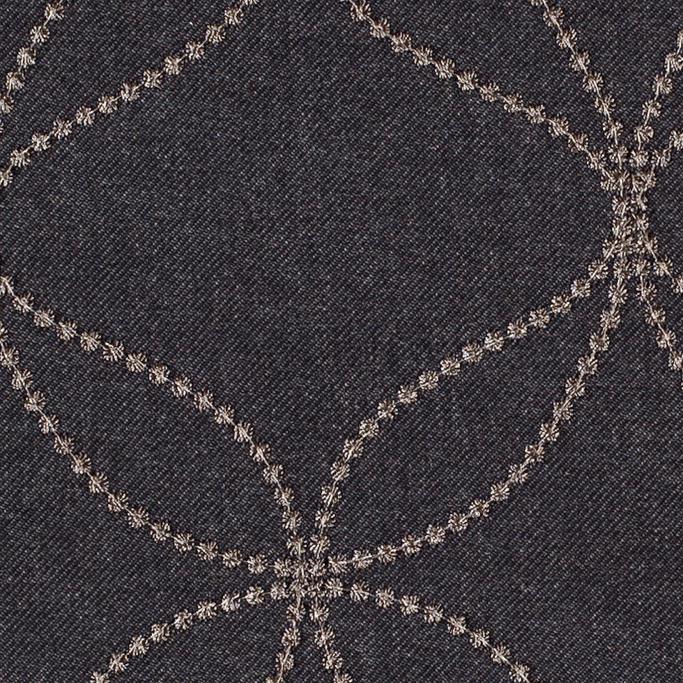 Onyx Embroidered Geometric Menswear Poly - Detail