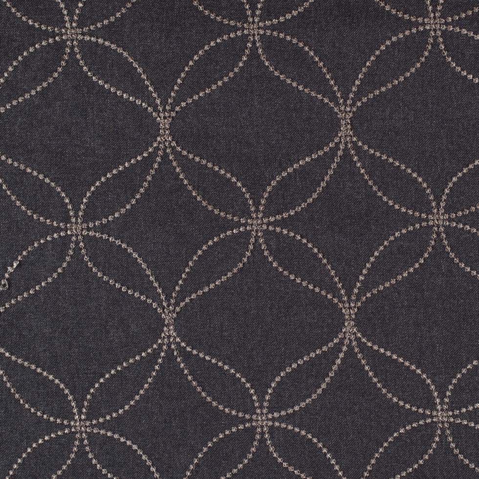 Onyx Embroidered Geometric Menswear Poly