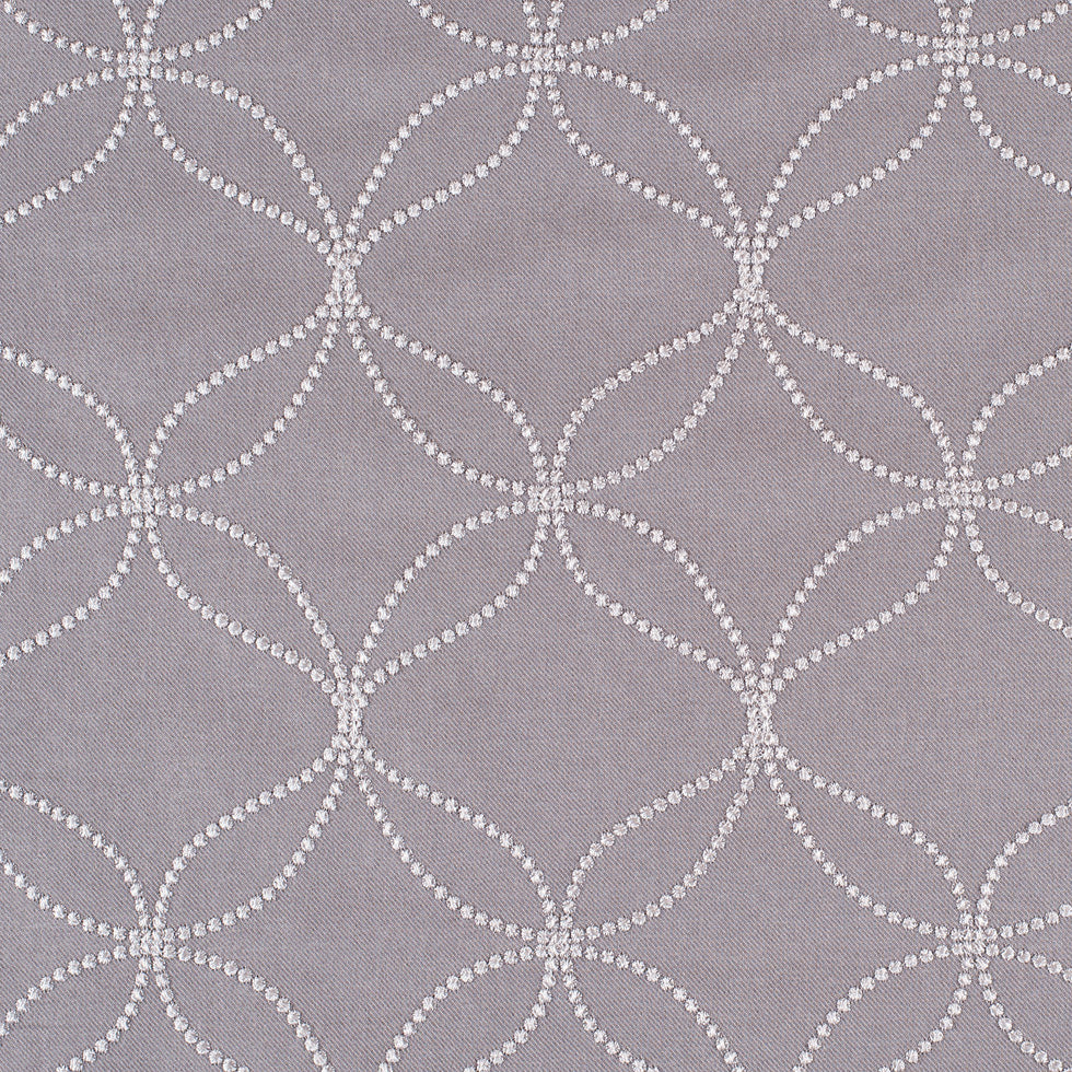 Silver Embroidered Geometric Menswear Poly