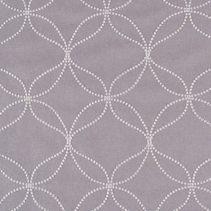 Silver Embroidered Geometric Menswear Poly