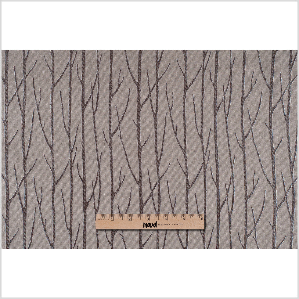 Coffee Embroidered Trees Menswear Poly - Full