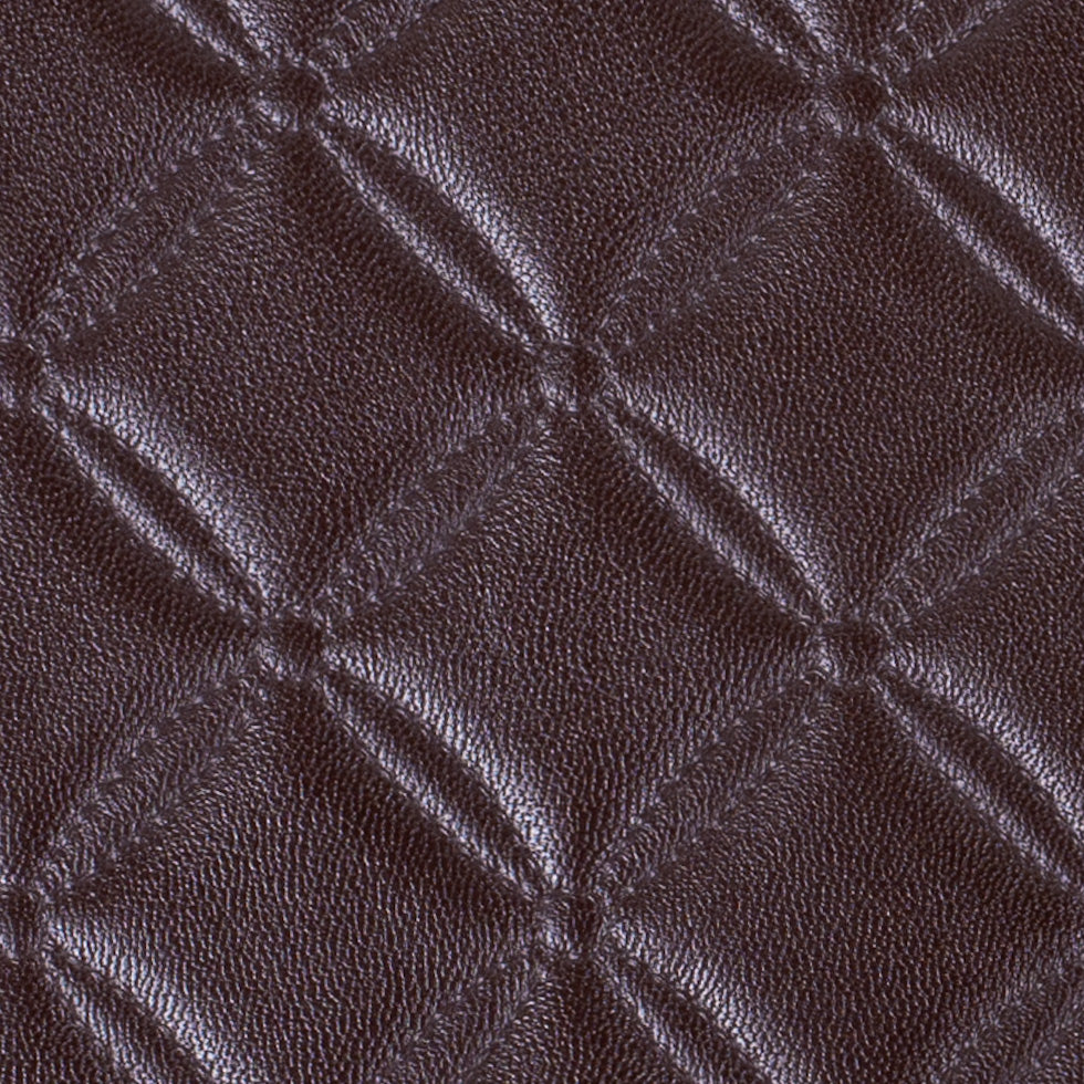 Chocolate Brown Quilted Vinyl - Detail