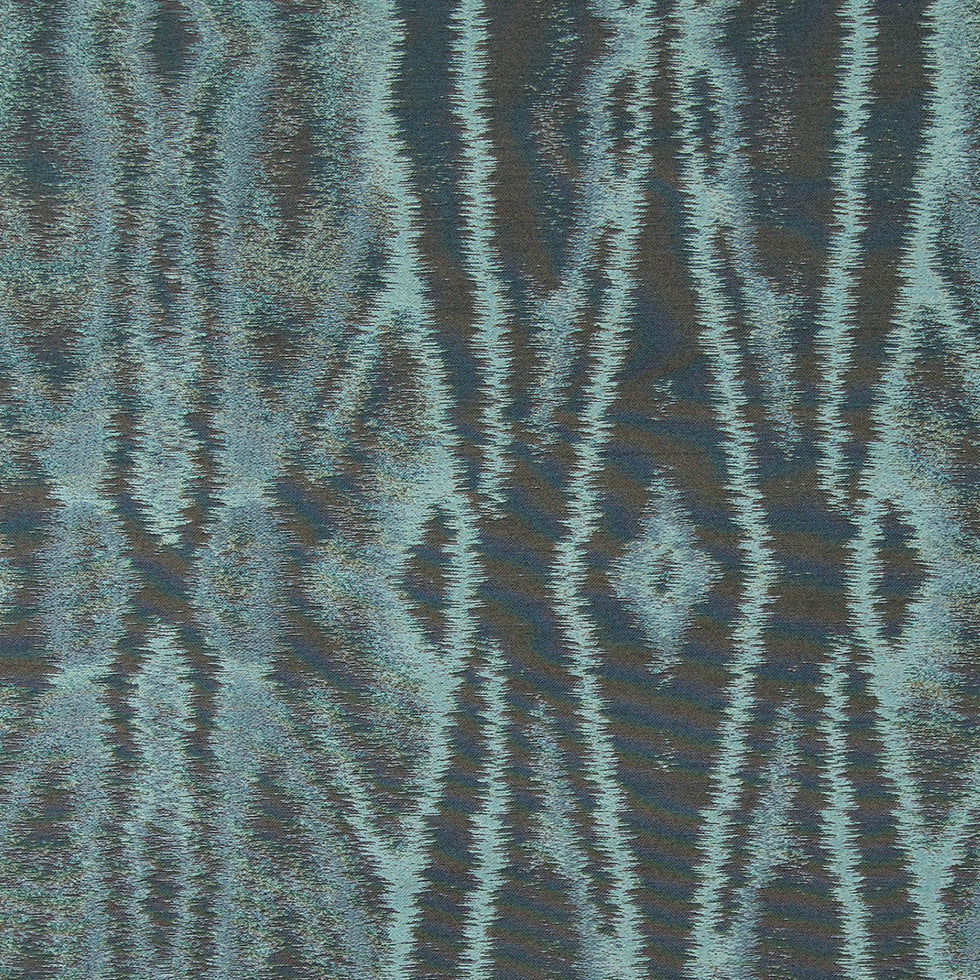 Pearl Blue and Gray Double-Wide Moire - Detail