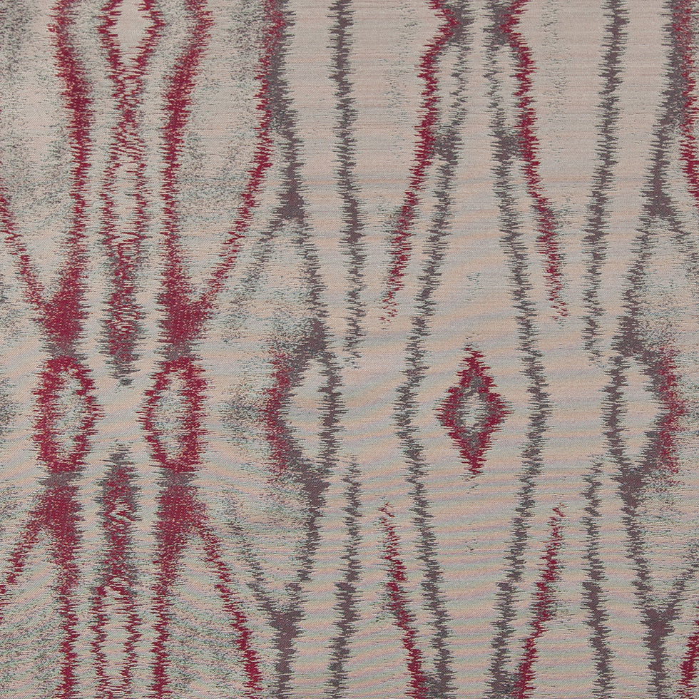 Burgundy and Gray Double-Wide Moire Detail