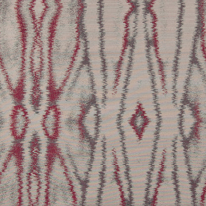 Burgundy and Gray Double-Wide Moire Detail