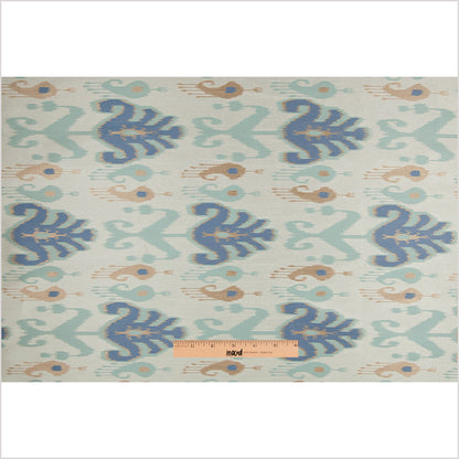 Aqua Double-Wide Ikat Print Poly Woven - Full