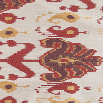 Rust, Brown and Gold Double-Wide Ikat Print Poly Woven - Detail