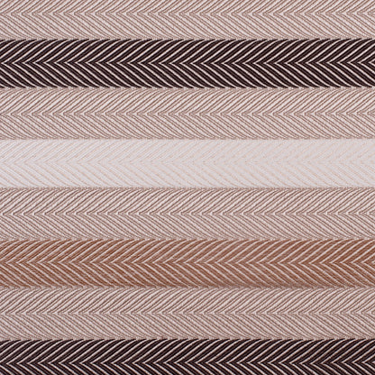 Tan Herringbone Stripes Poly Brocade