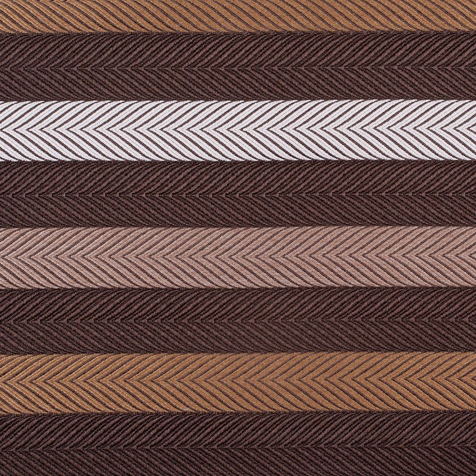 Brown Herringbone Stripes Poly Brocade