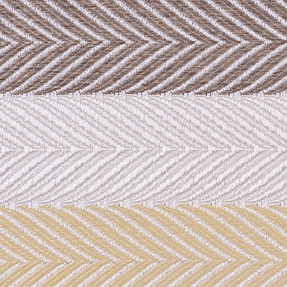 Ivory, Yellow and Green Herringbone Stripes Poly Brocade - Detail
