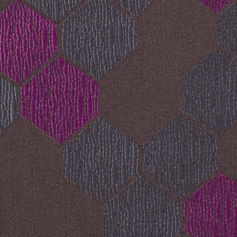 "Cells" Brown and Fuchsia Poly Brocade Detail