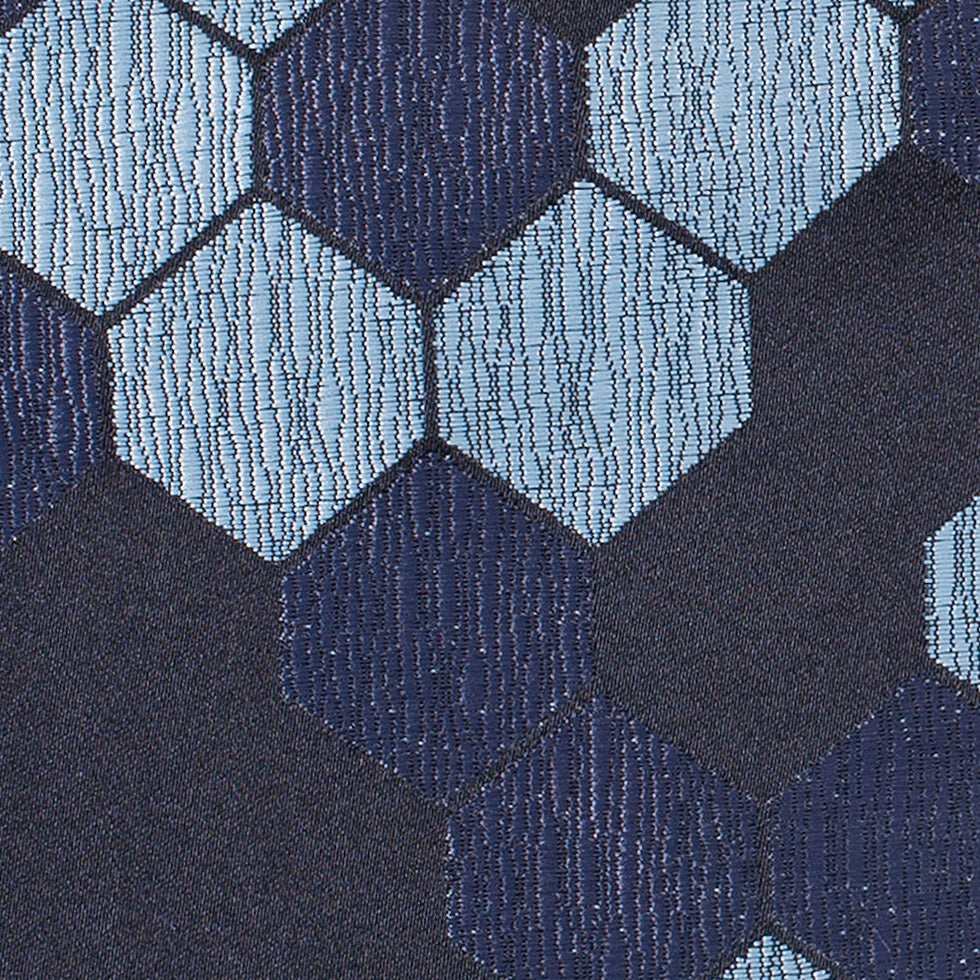 "Cells" Black and Aqua Poly Brocade Detail