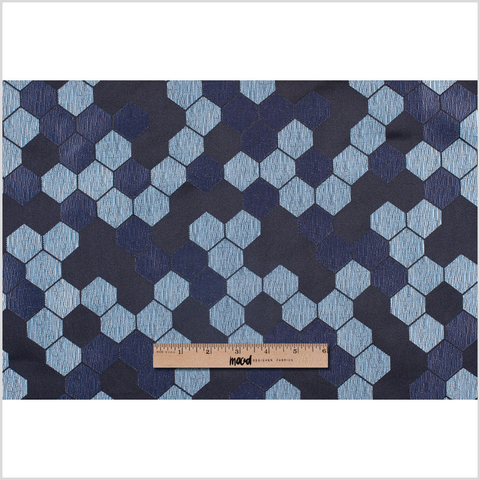 "Cells" Black and Aqua Poly Brocade Full