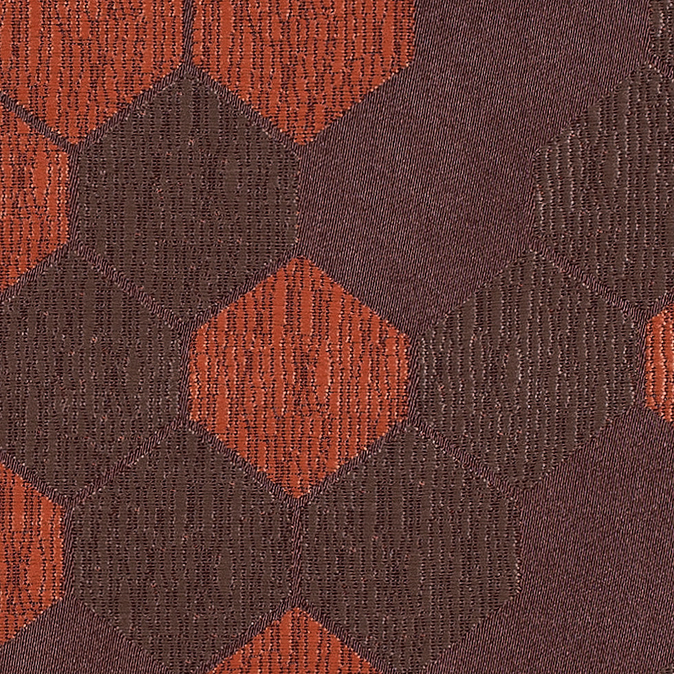Cells Tan and Orange Poly Brocade - Detail
