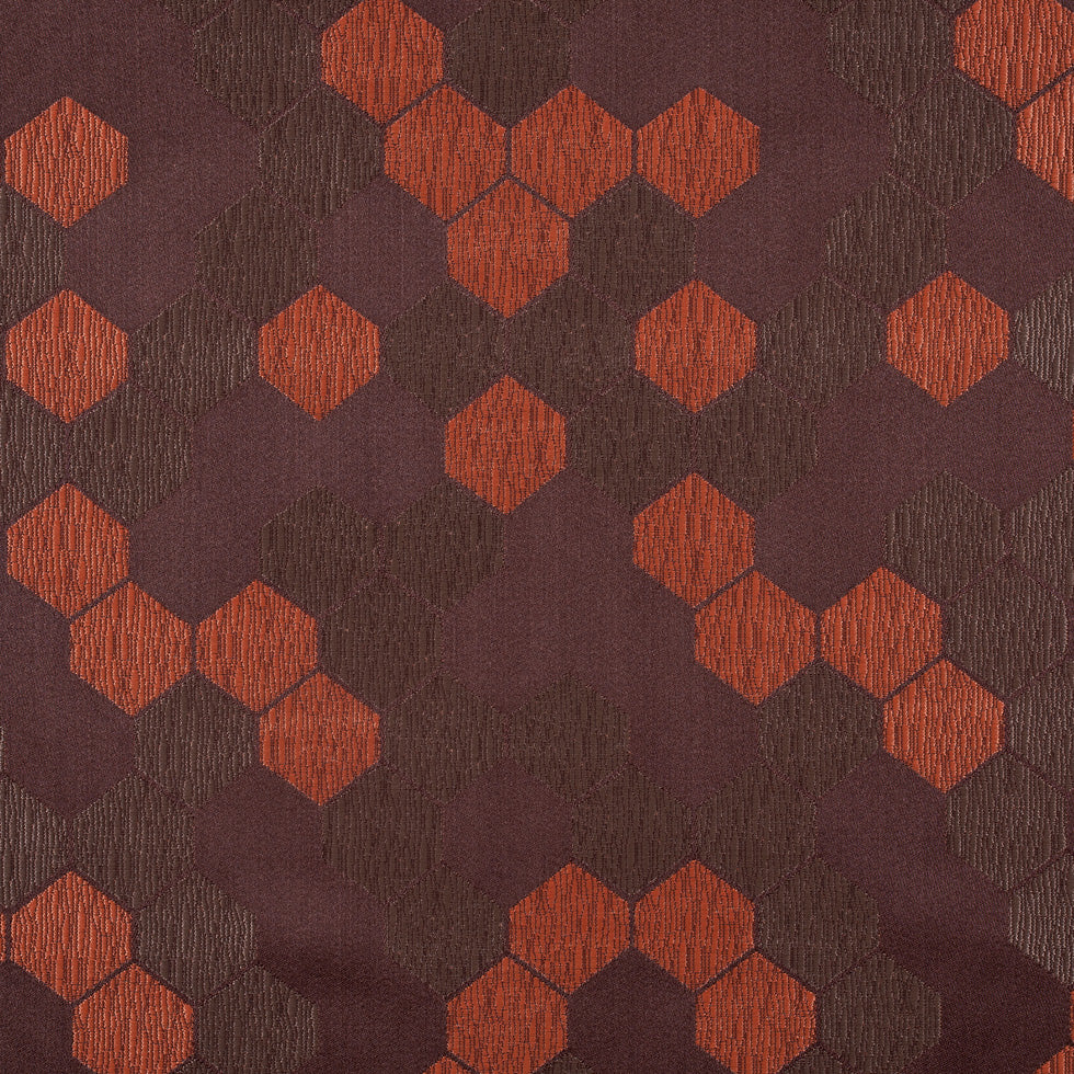 Cells Tan and Orange Poly Brocade