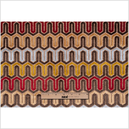 Brown Geometric Velvet Tapestry - Full