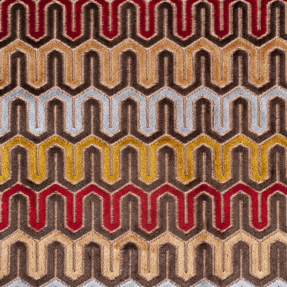 Brown Geometric Velvet Tapestry
