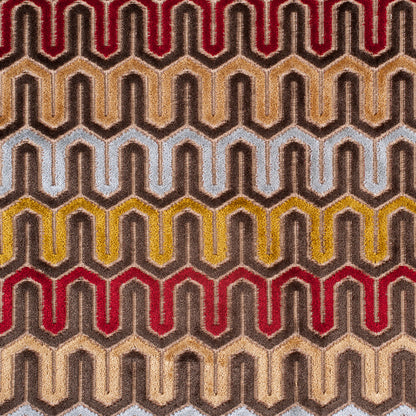 Brown Geometric Velvet Tapestry