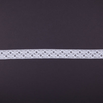 Polyester Crochet Lace Trim 1” - White Abstract - Made in Europe