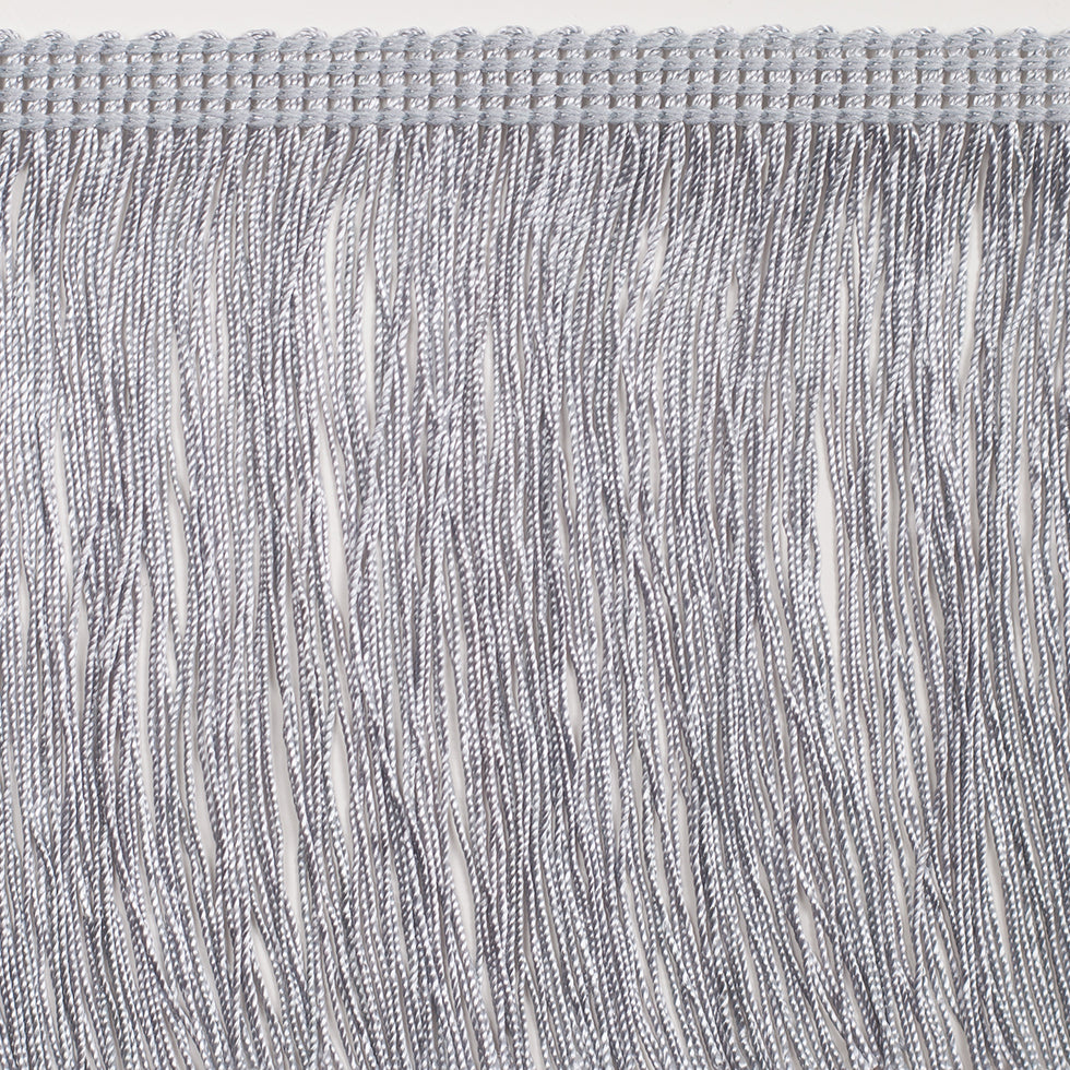 4 European Silver Chainette Fringe Trim - Folded