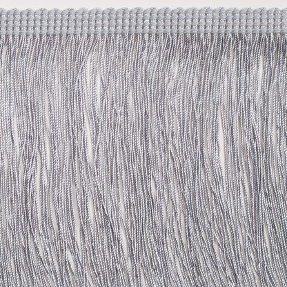 4 European Silver Chainette Fringe Trim - Folded
