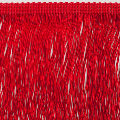 4" European Red Chainette Fringe Trim Folded