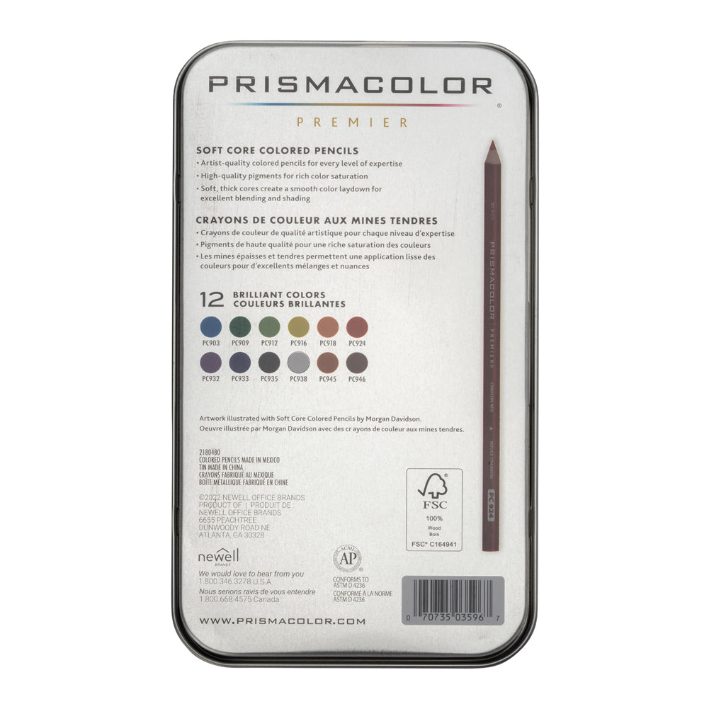 Prismacolor Premier Colored Pencil Set with Tin - 12 Assorted Colors - Detail