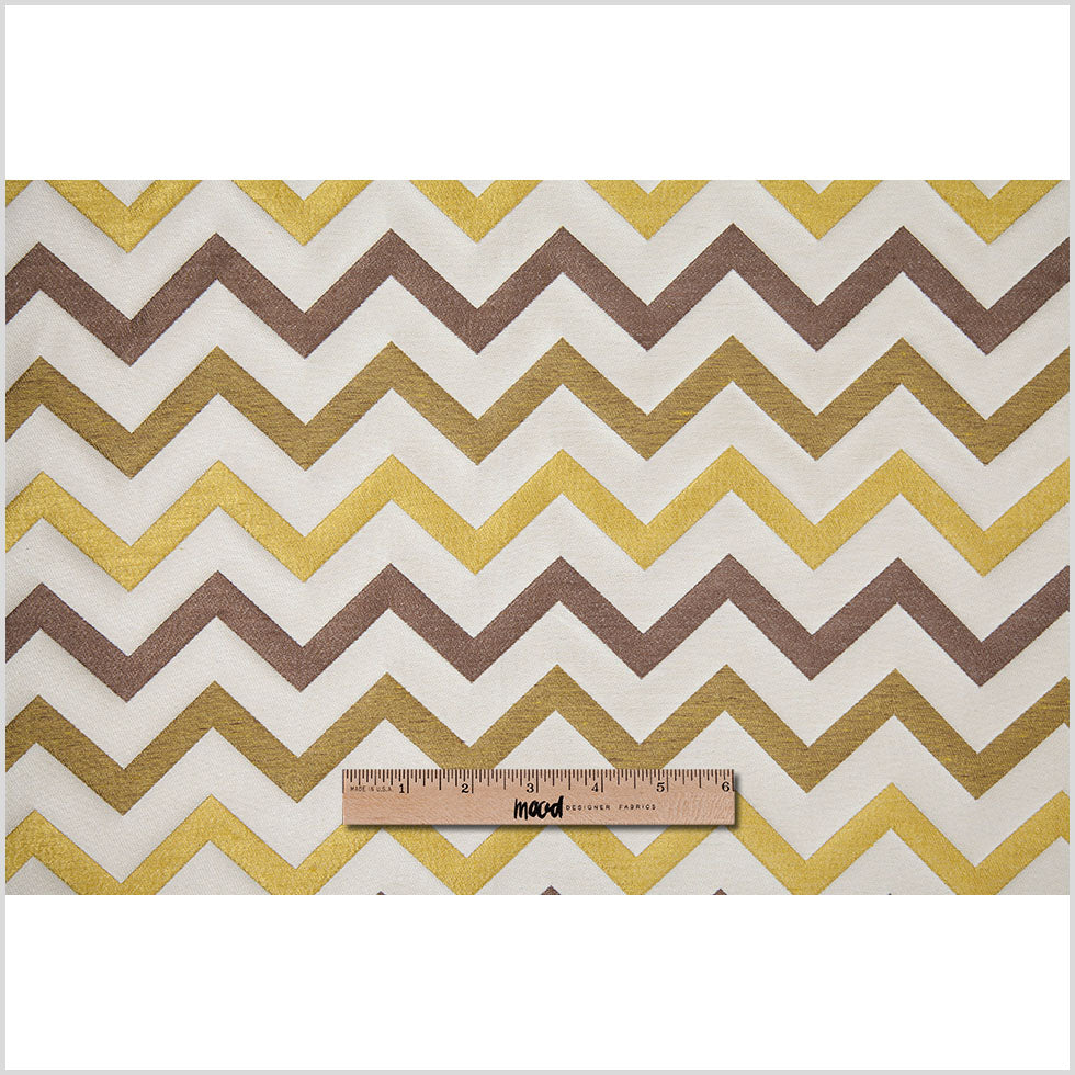 Chartreuse/Brown Bold Chevron Jacquard Full