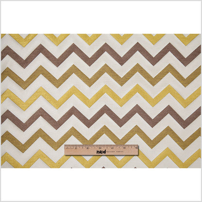 Chartreuse/Brown Bold Chevron Jacquard Full