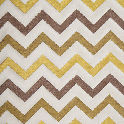 Chartreuse/Brown Bold Chevron Jacquard