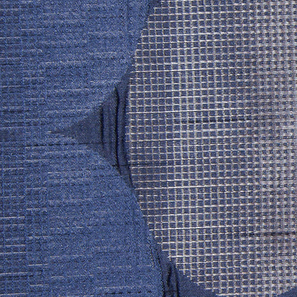 Blue/Silver Rows of Ovals Textured Jacquard - Detail