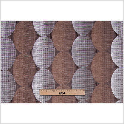 Espresso Rows of Ovals Textured Jacquard Full
