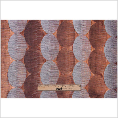 Henna/Gray Rows of Ovals Textured Jacquard - Full