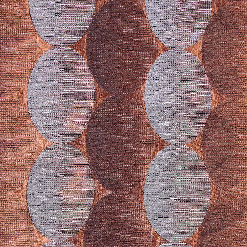 Henna/Gray Rows of Ovals Textured Jacquard