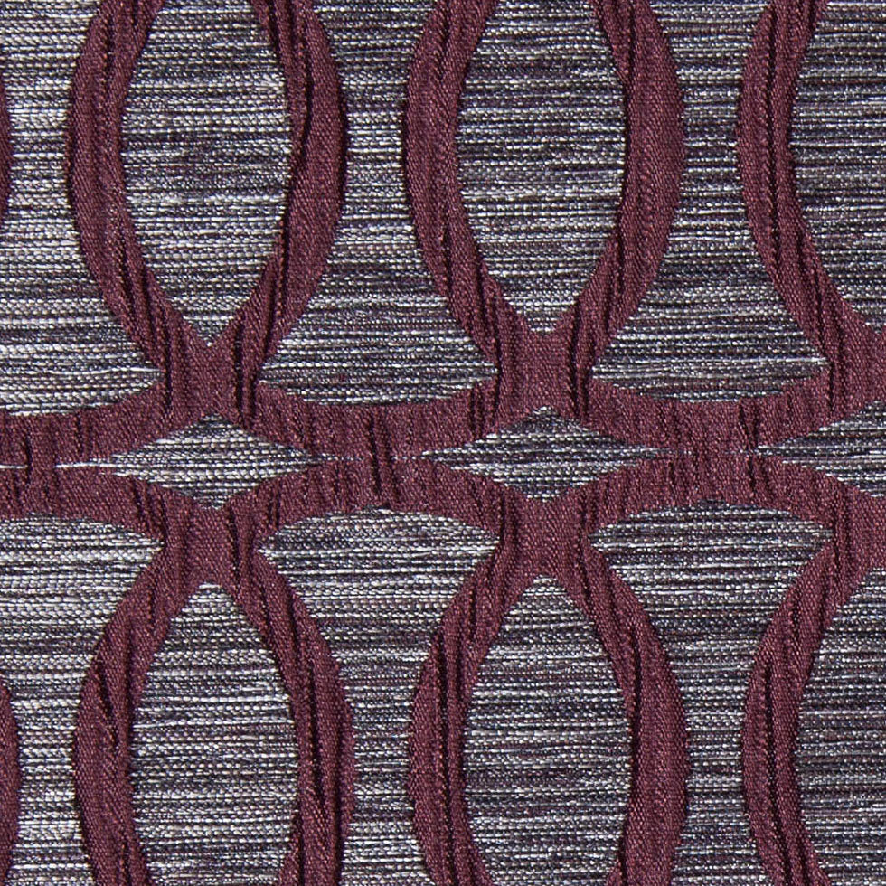 Burgundy Entwined Circles Brocade Detail
