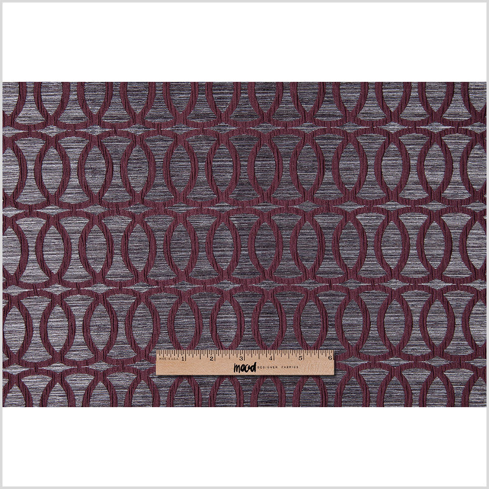 Burgundy Entwined Circles Brocade Full