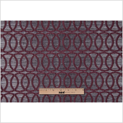 Burgundy Entwined Circles Brocade Full