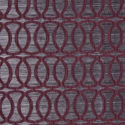 Burgundy Entwined Circles Brocade