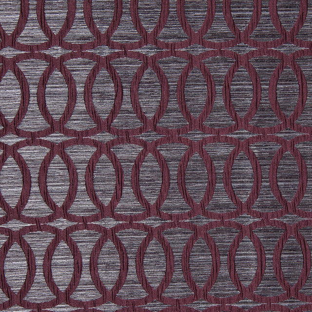 Burgundy Entwined Circles Brocade