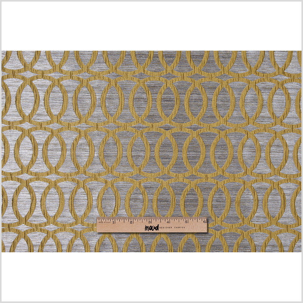 Chartreuse Entwined Circles Brocade - Full