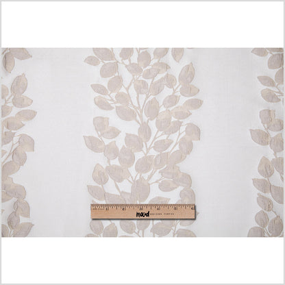 Ivory Columns of Leaves Brocade - Full
