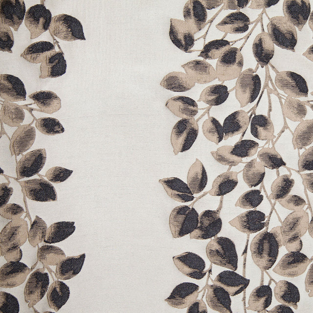Black and Beige Columns of Leaves Brocade