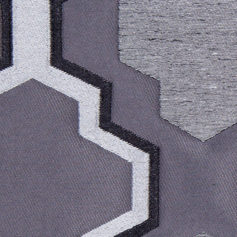 Gray Geometric Lines and Shapes Satiny Brocade Detail