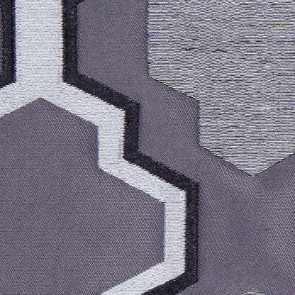 Gray Geometric Lines and Shapes Satiny Brocade Detail
