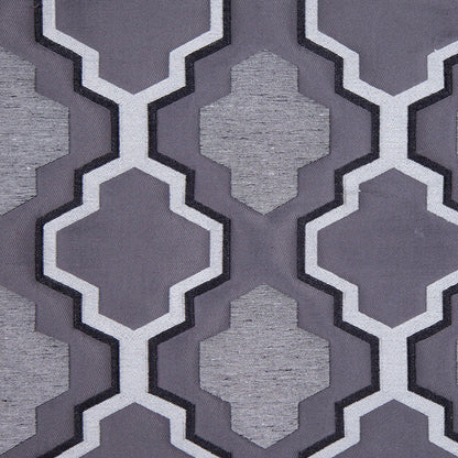 Gray Geometric Lines and Shapes Satiny Brocade