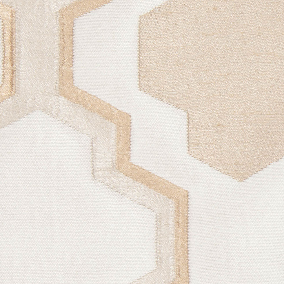 Champagne Geometric Lines and Shapes Satiny Brocade Detail