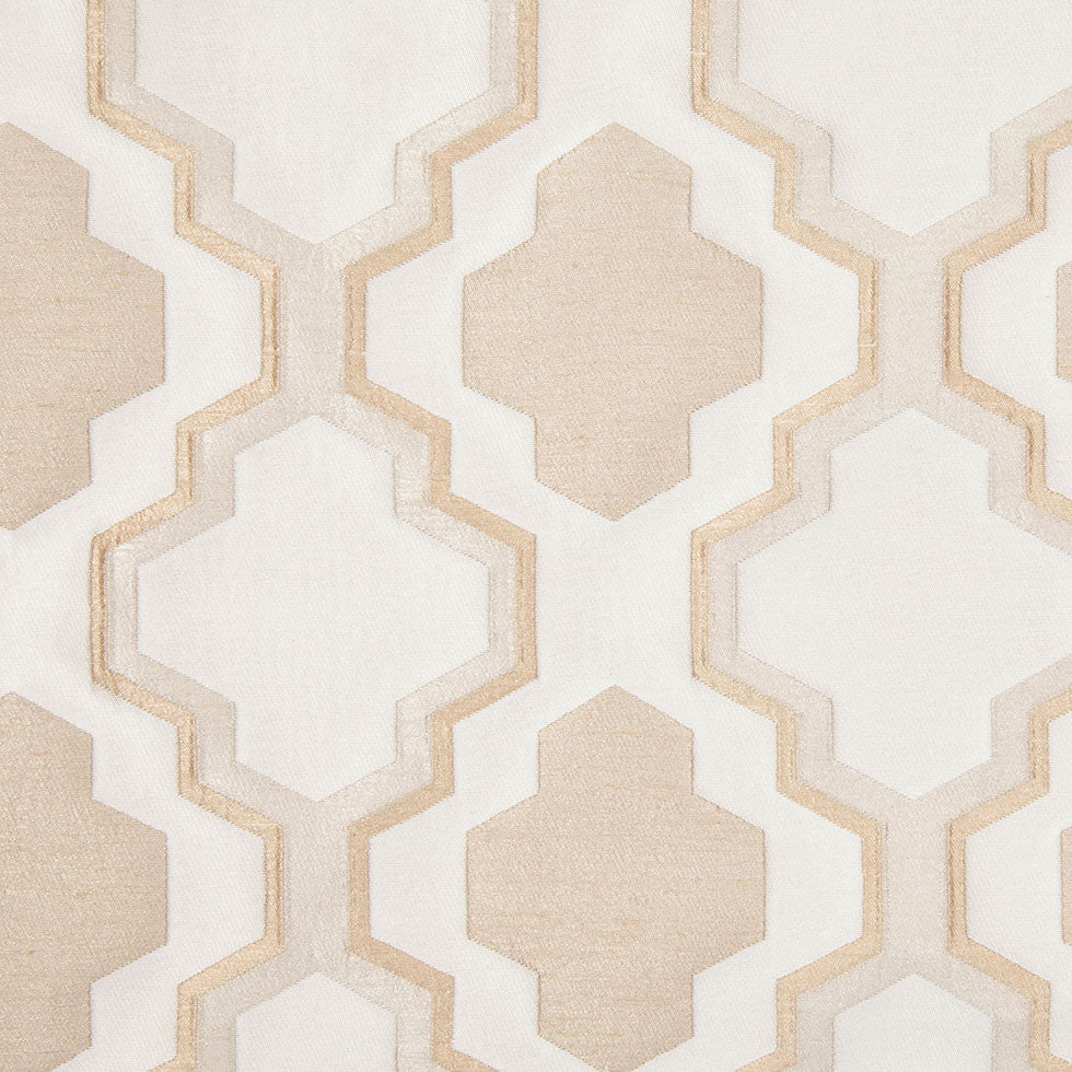 Champagne Geometric Lines and Shapes Satiny Brocade
