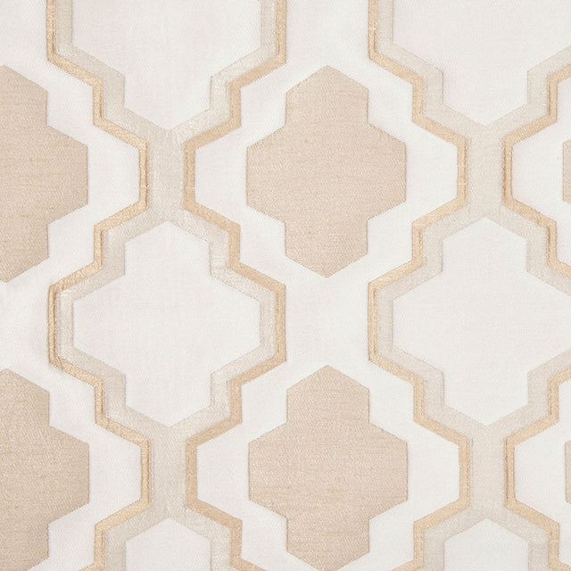 Champagne Geometric Lines and Shapes Satiny Brocade