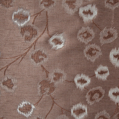 Taupe and Silver Soft Floral Satiny Brocade