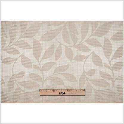 Natural Satiny Woven Leaves Jacquard - Full